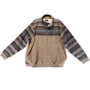 Hooey Shirt Mens XXL Brown Pattern Button-Front Pullover Sweatshirt Western